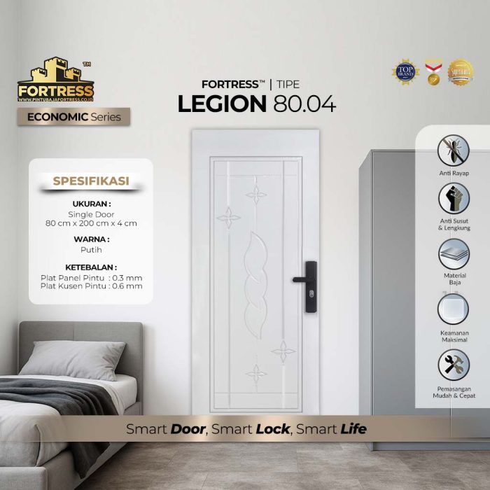 Pintu Fortress Tipe LEGION 80.04 Warna Putih Bahan Baja